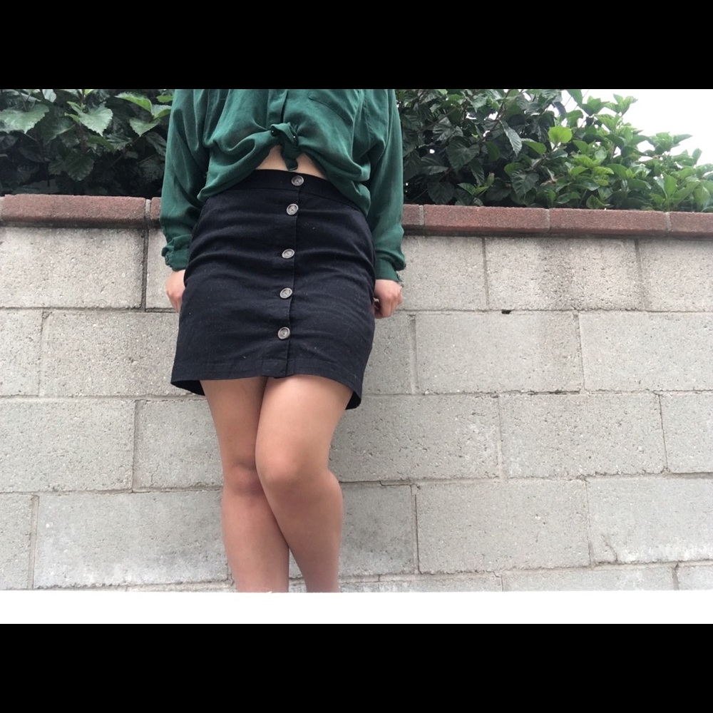 Black button up skirt